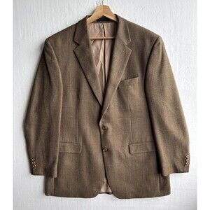 Ralph Lauren Sport Coat Suit Blazer 100% Lambs' Wool Jacket Brown Men's Size 44L